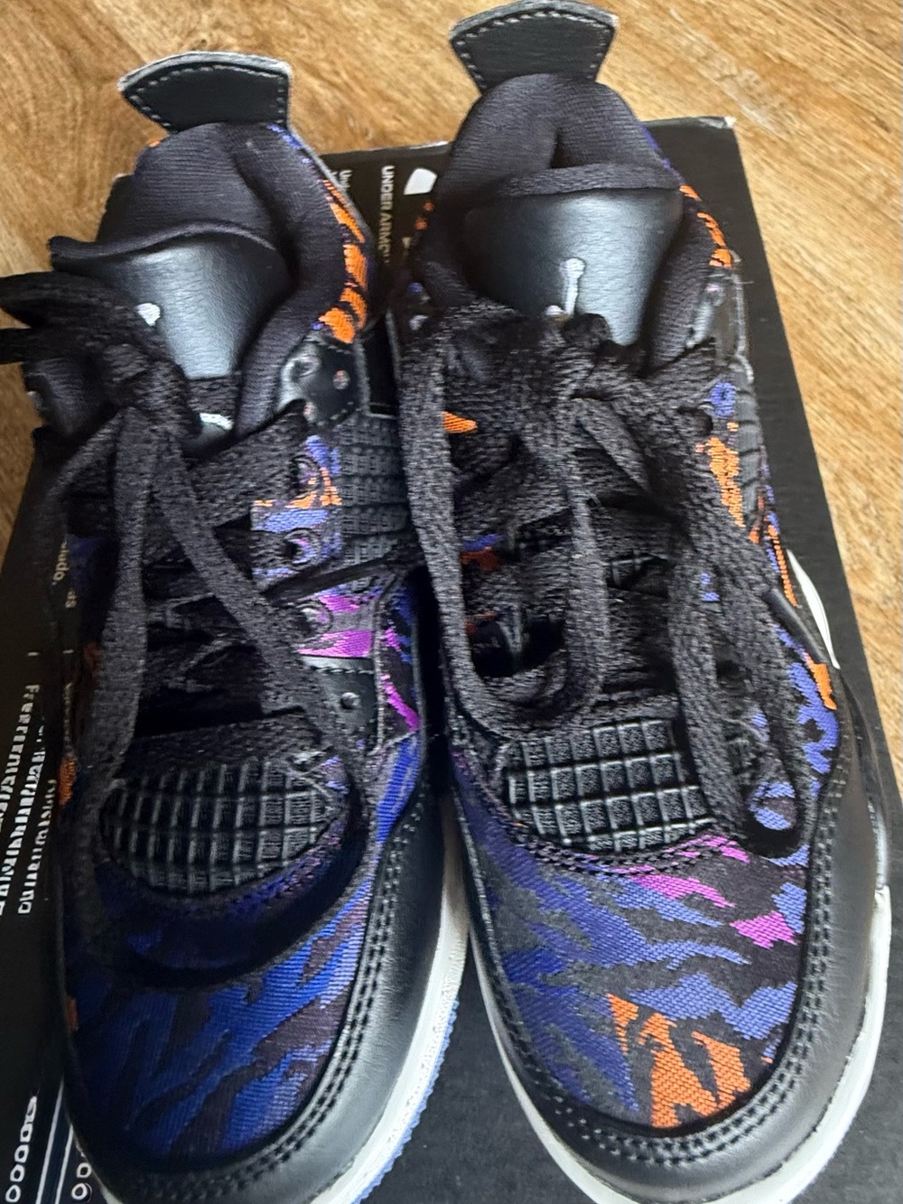 Jordan retro kids sneakers with Purple and Orange size 10.5